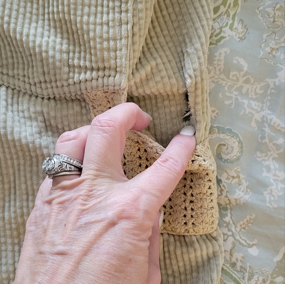 J. JILL CROCHET DETAIL SOFT CORDUROY PAINTERS PANTS - Picture 10 of 10